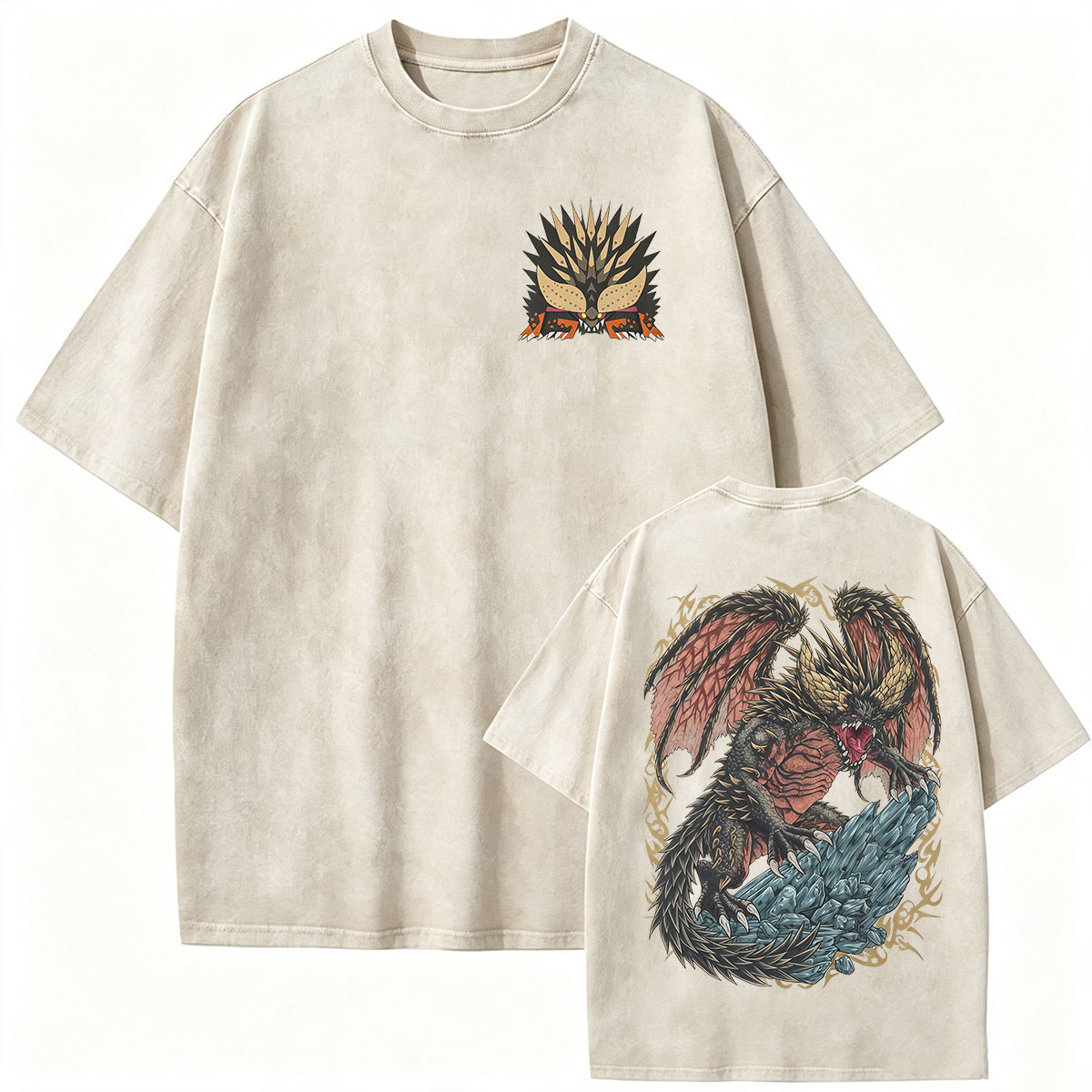 Vintage gewassen Monster Hunte - Retro Gaming T Shirt recensie en prijs