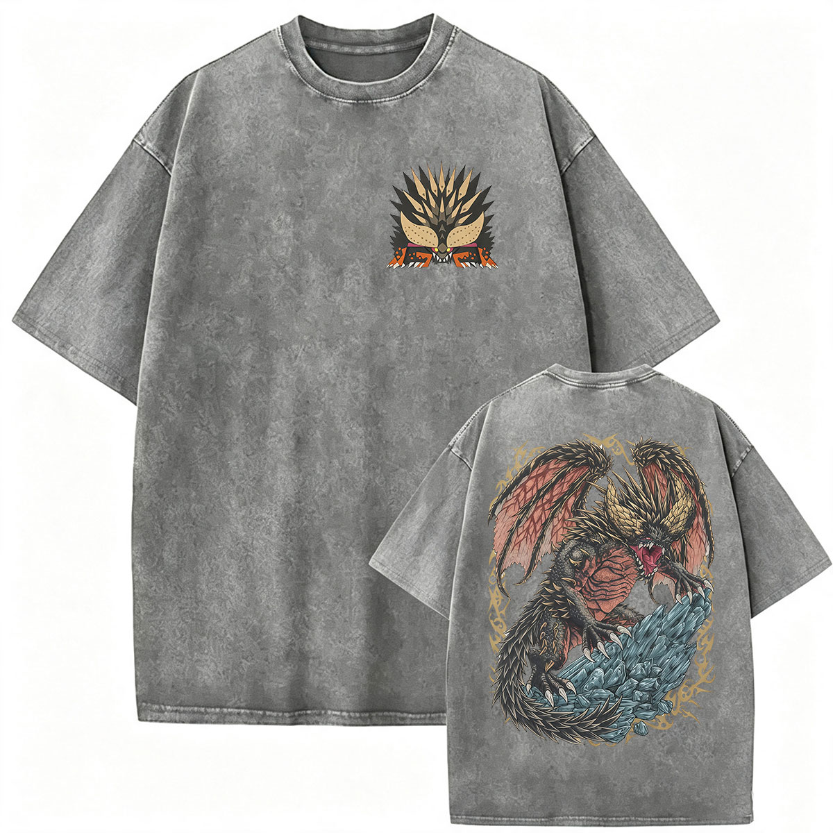 Vintage gewassen Monster Hunte - Retro Gaming T Shirt recensie en prijs